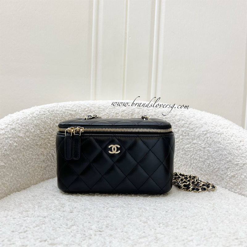 Chanel Small Vanity in Black Lambskin and LGHW (Model: )