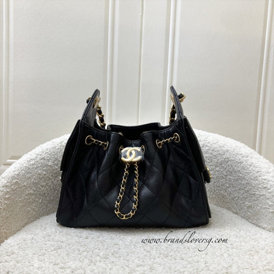 Chanel [Local Set - Nov 2025] 25 Mini Hobo Bag in Black Caviar and AGHW (Model: )