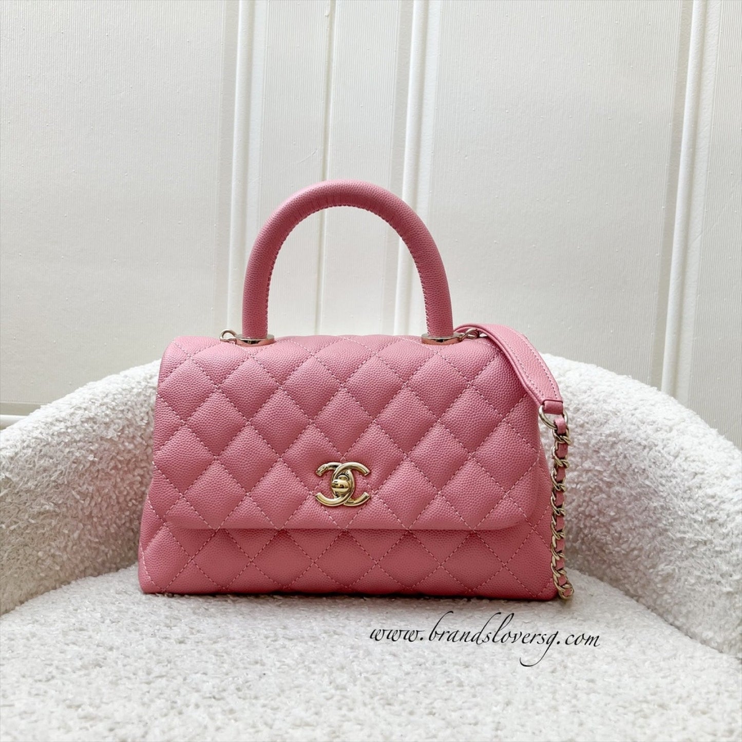 Chanel Small Coco Handle Flap in Pink Caviar and LGHW (Model: ) Accessory