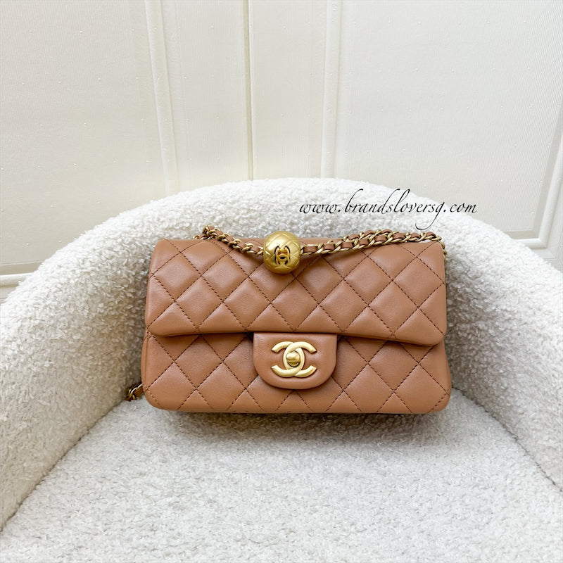 Chanel Pearl Crush Mini Rectangle Flap in Caramel Lambskin AGHW () Accessory