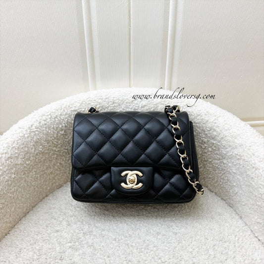 Classic Square Mini Flap in Black Lambskin and LGHW (Model: ) Accessory Classic