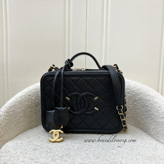Chanel Medium Filigree Vanity Bag in Black Caviar, Black Trim and AGHW (Model: )