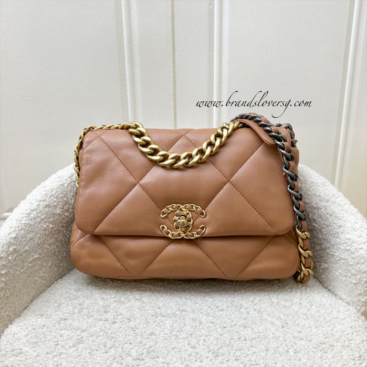 Chanel 19 Small Flap in Caramel Lambskin and 3-tone HW (Model: ) Accessory