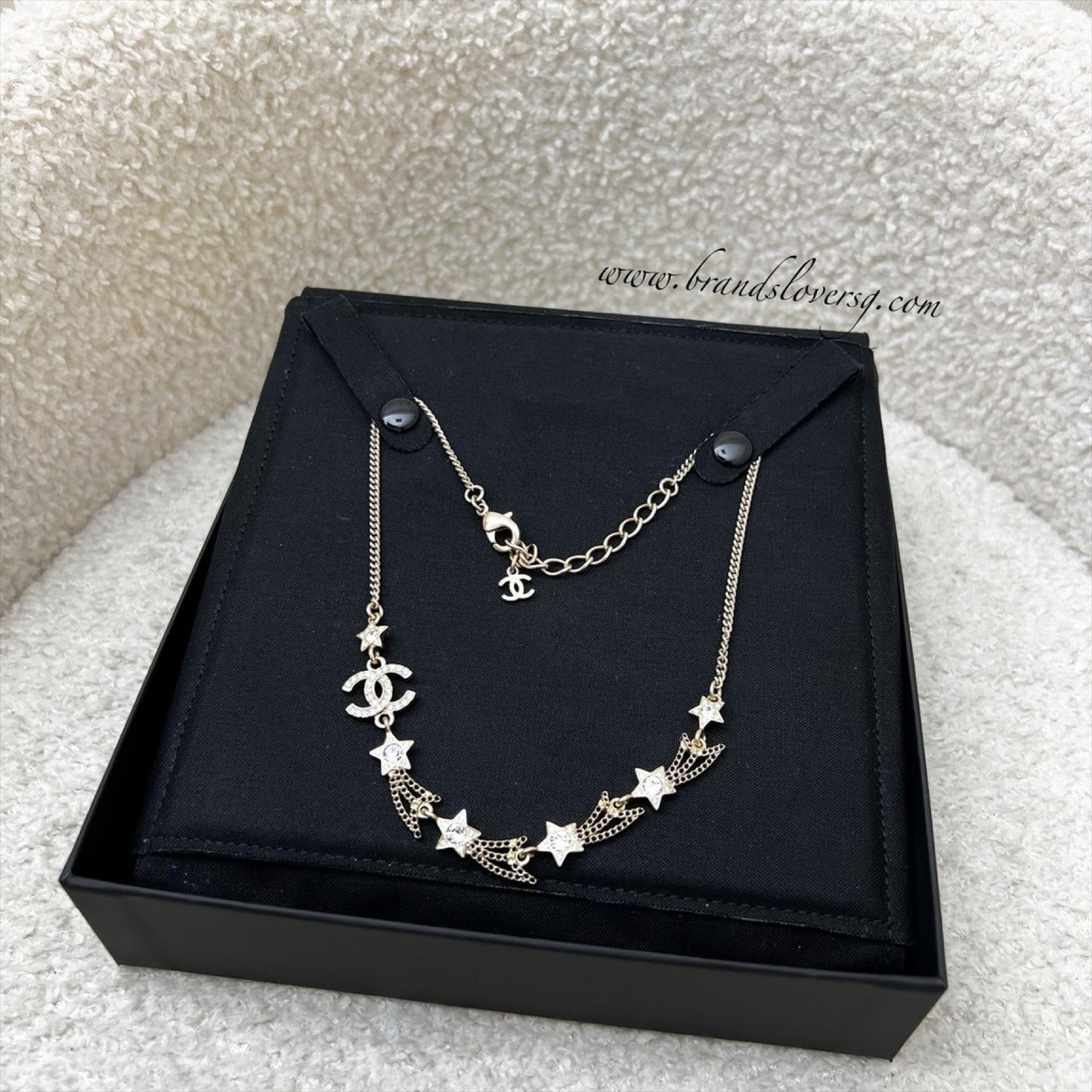 Chanel Shooting Stars Necklace with Diamantés in Light Gold HW (Model: )
