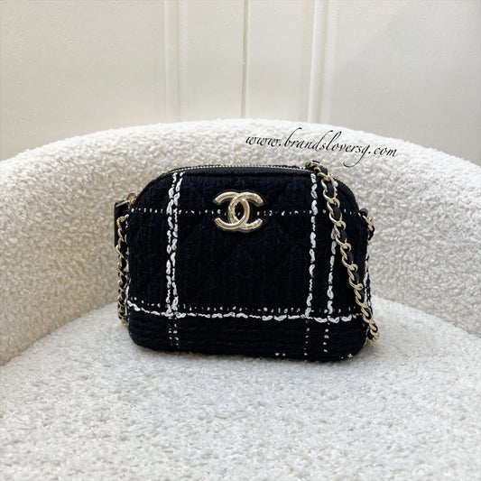 VIP Gift Mini Bag in Black and White Tweed and LGHW Signature