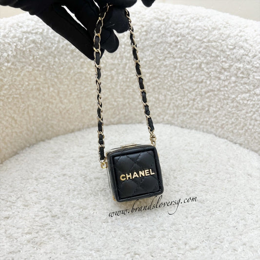 Chanel Cube Charm in Black Lambskin and GHW