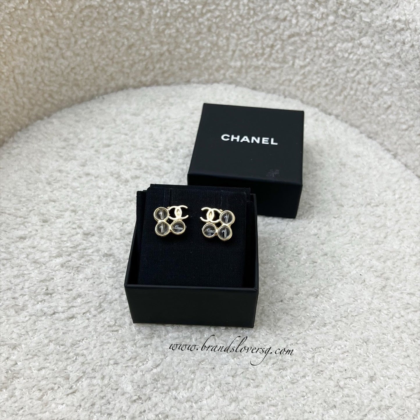 Chanel Resin Bubbles Earrings in LGHW (Model: ) Jewelry