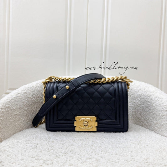 Chanel Small Boy Flap in Black Caviar and AGHW (Model: ) Accessory