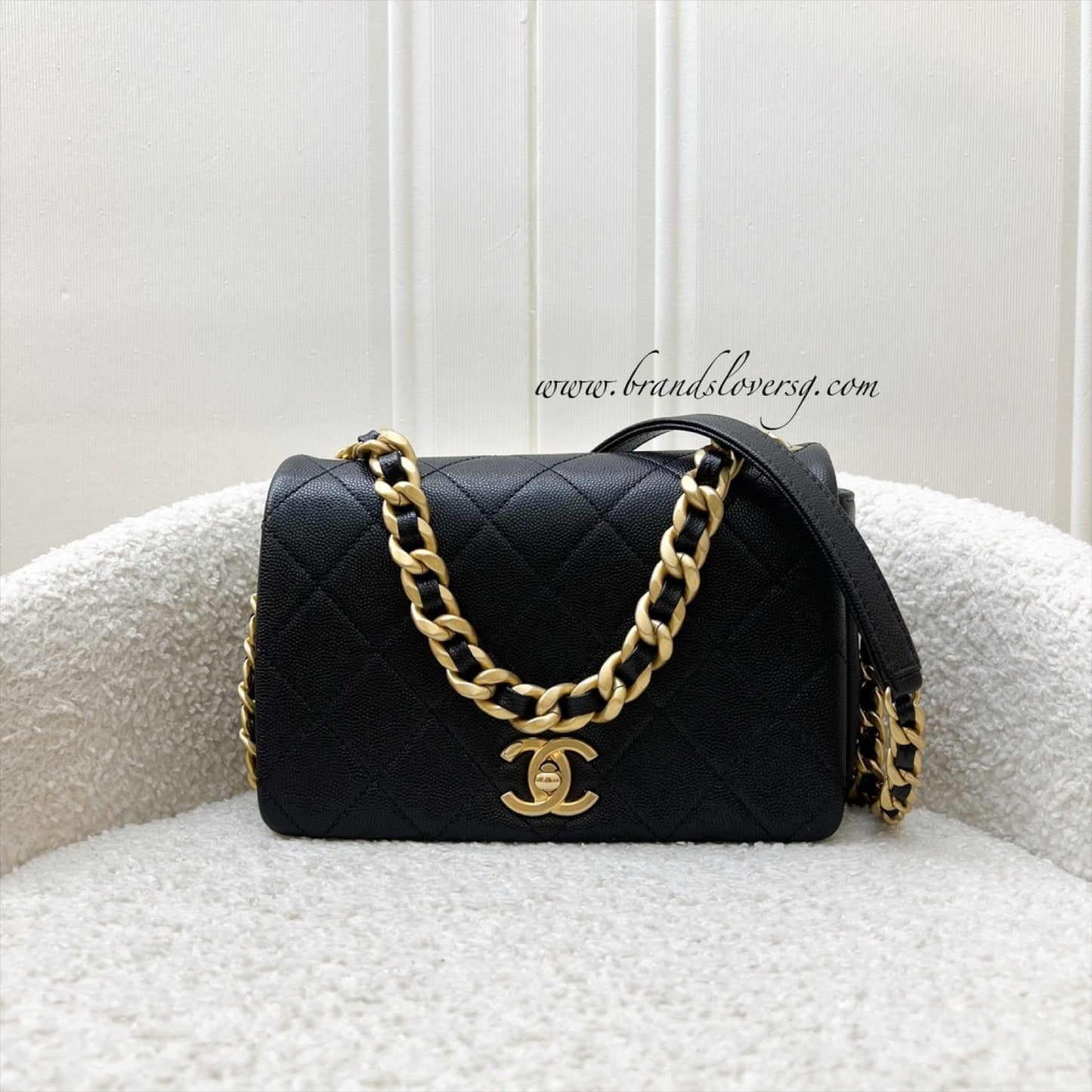 Chanel Seasonal Full Flap Bag in Black Caviar and AGHW (Model: )