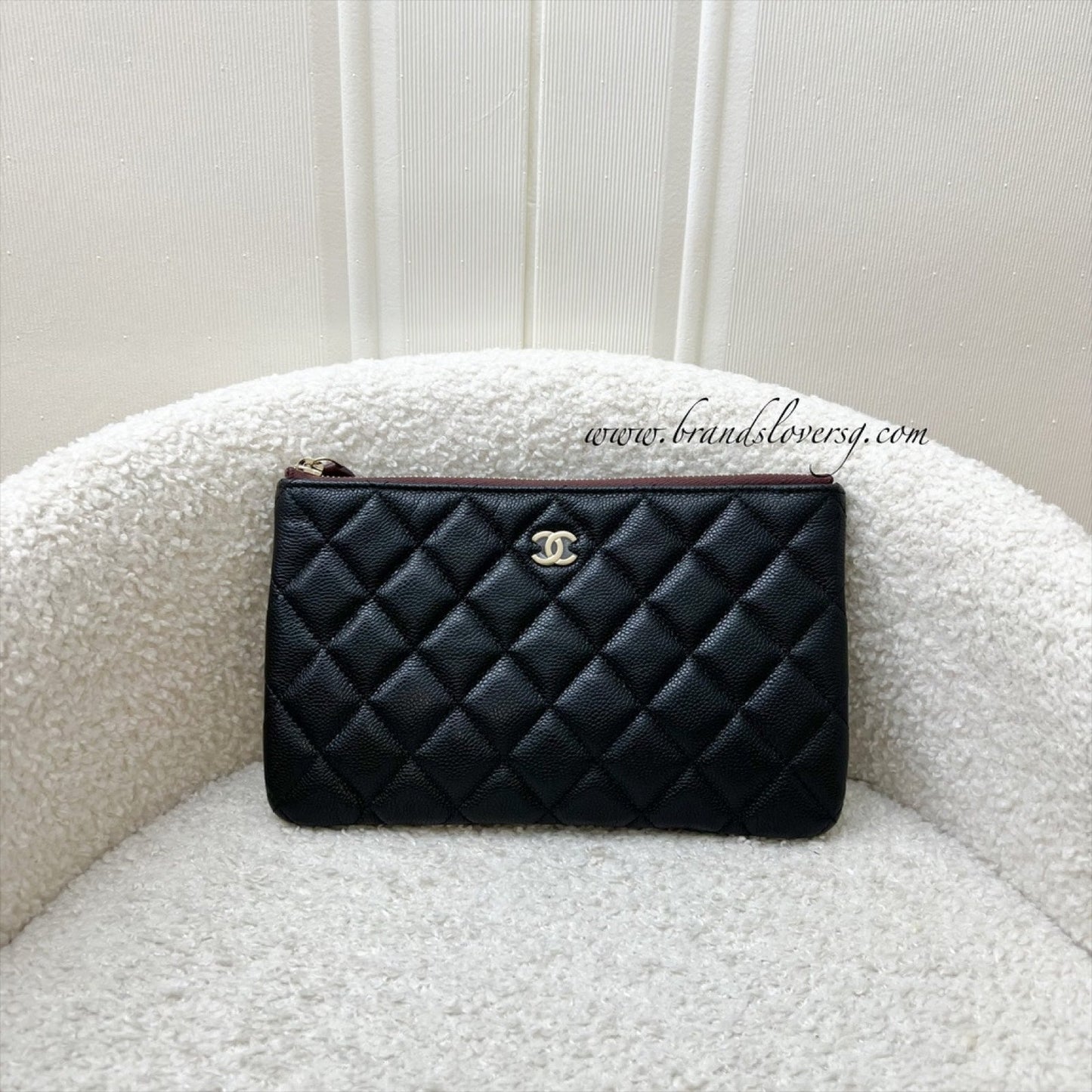 Chanel Classic Small O-Case Pouch in Black Caviar and LGHW (Model: )