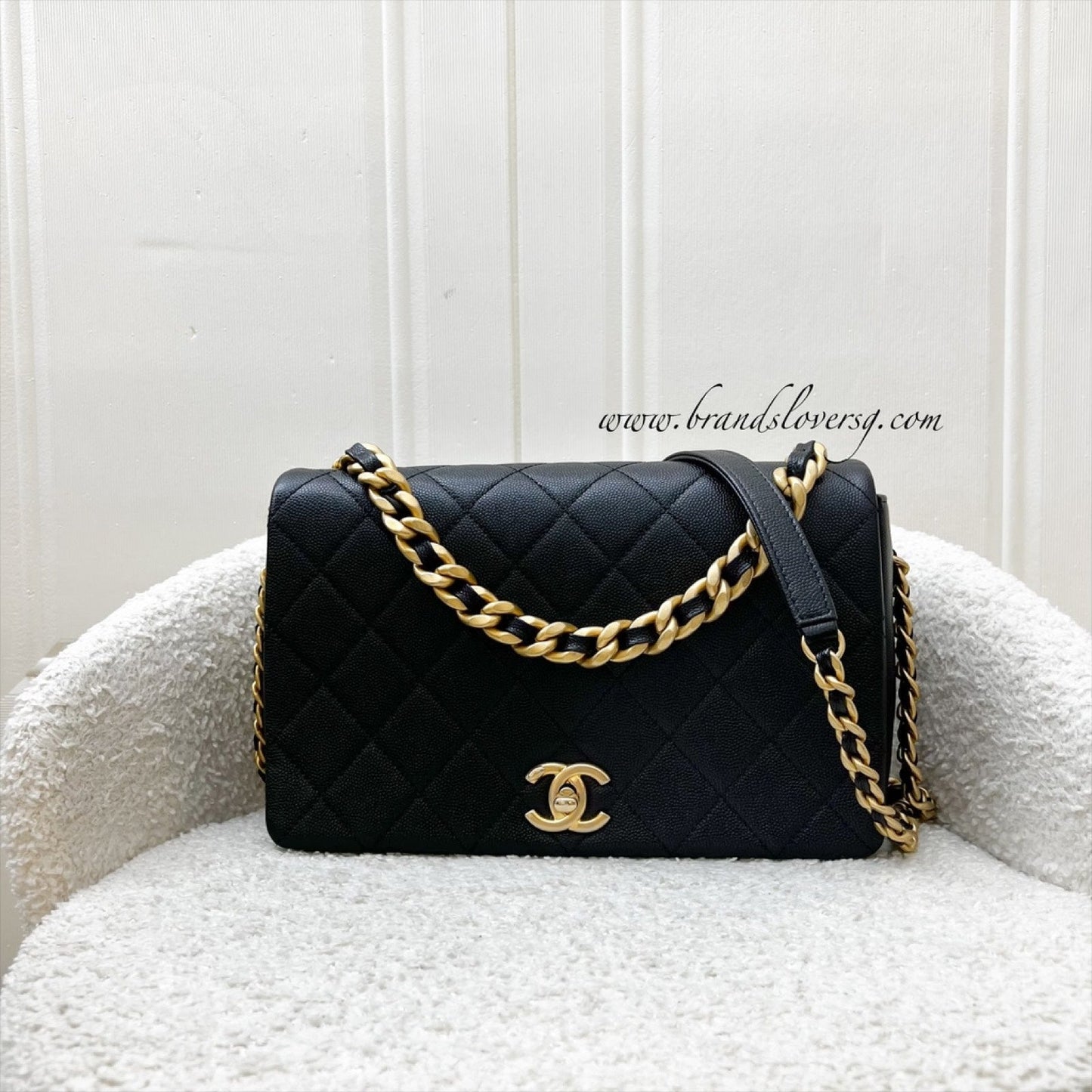 Chanel Full Flap Bag in Black Caviar and AGHW (Model: )