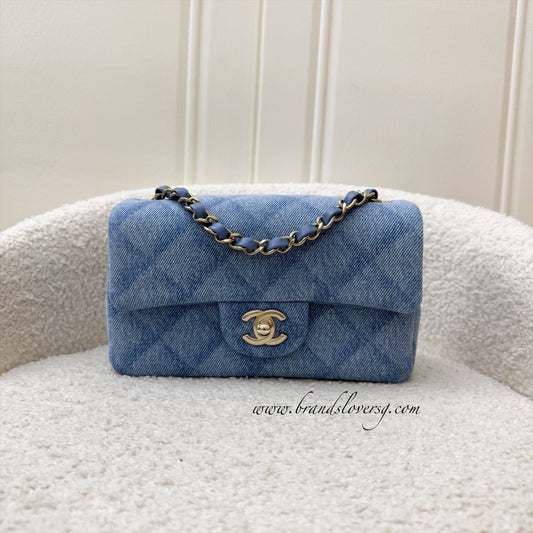 Chanel Classic Mini Rectangular Flap in Light Blue Shadow Denim and LGHW (Model: ) Accessory