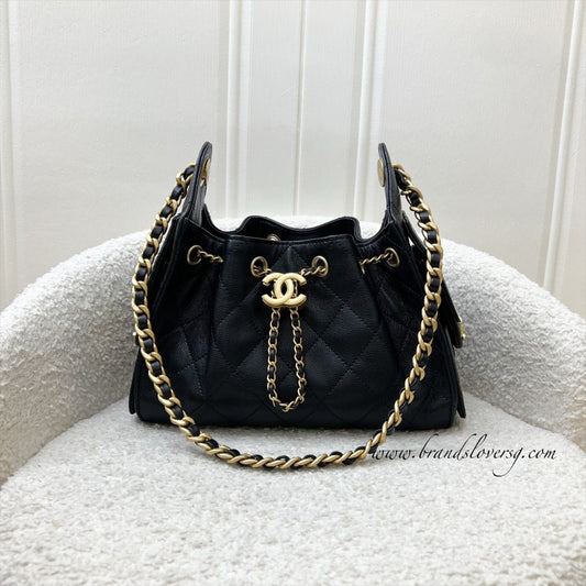 Chanel 25 Mini Hobo Bag in Black Caviar and AGHW (Model: )