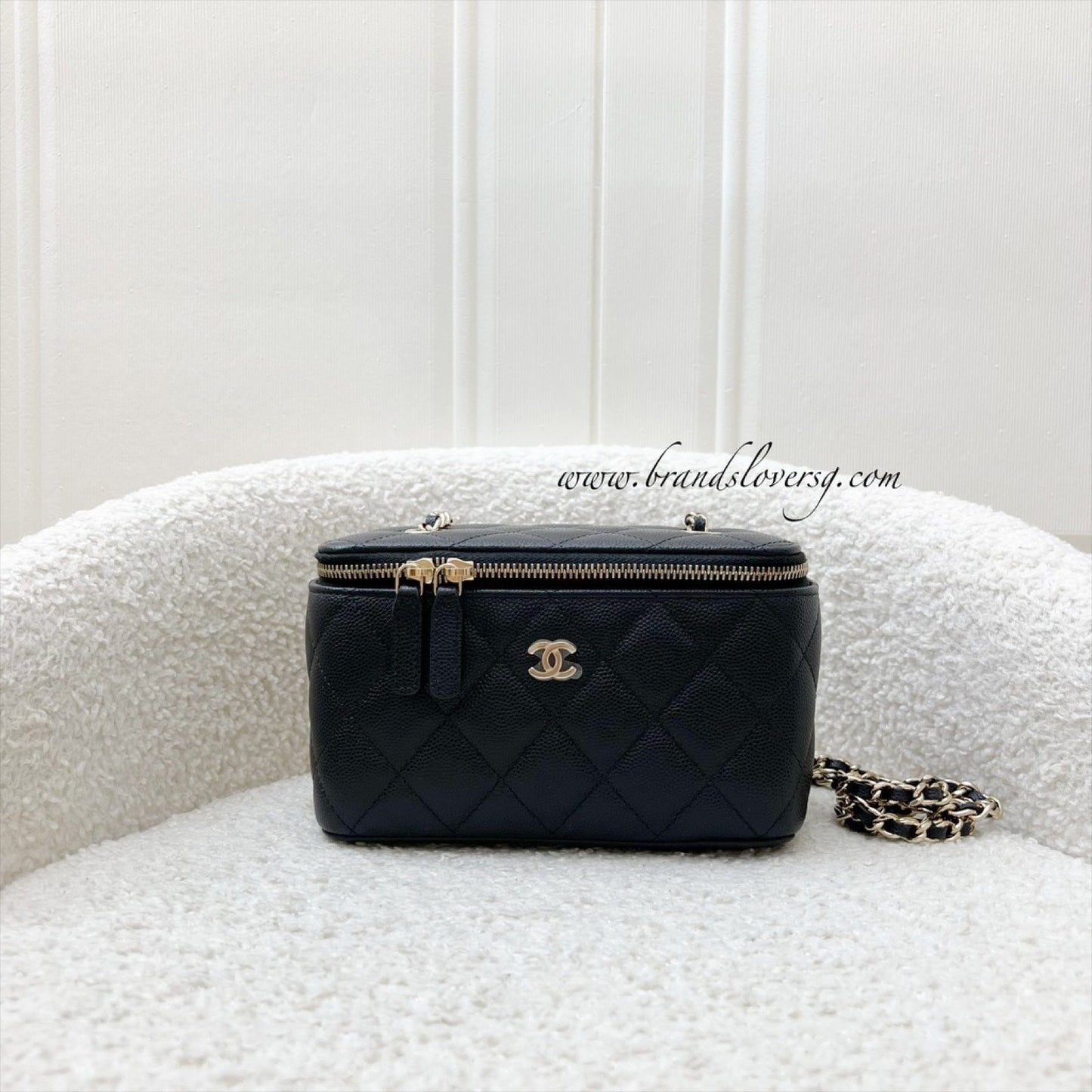 Chanel Classic Small Vanity in Black Caviar and LGHW