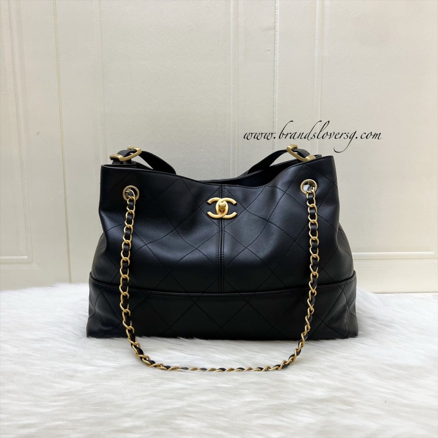 Chanel Tote / Shopping Bag in Black Leather and AGHW (Model: )