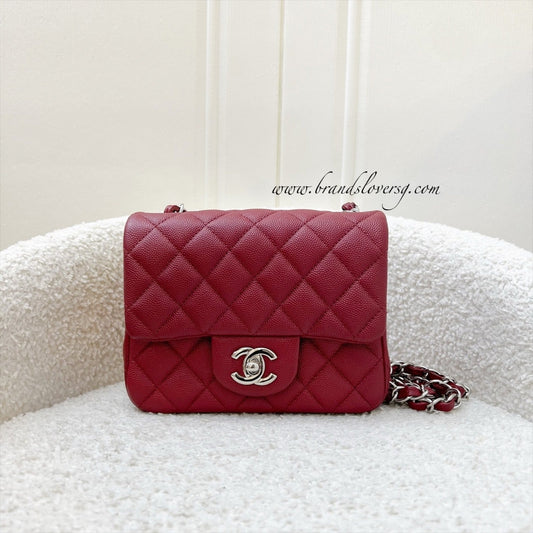 Classic Square Mini Flap in Red Caviar and SHW Accessory Signature