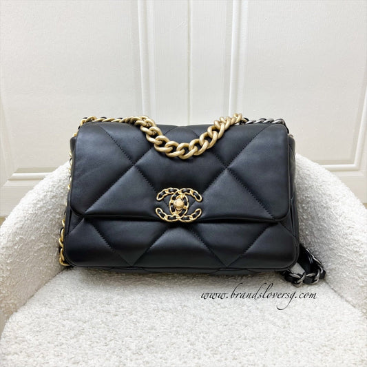 Chanel 19 Small Flap in Black Lambskin and 3-tone HW Accessory