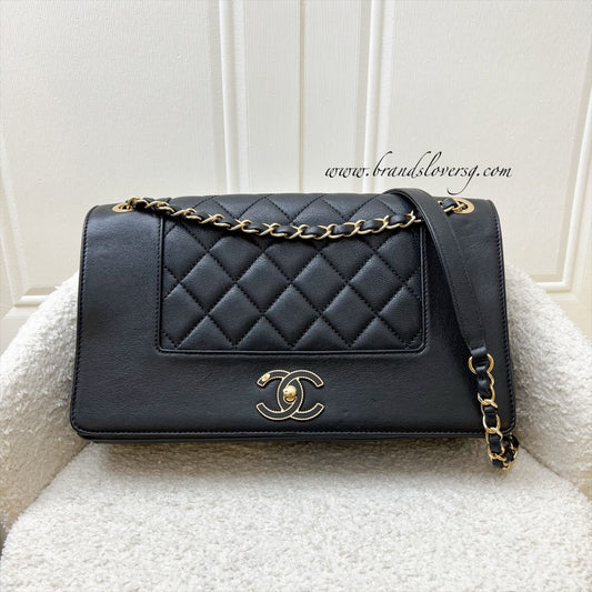 Chanel Large Mademoiselle Flap in Black Calfskin and GHW Accessory
