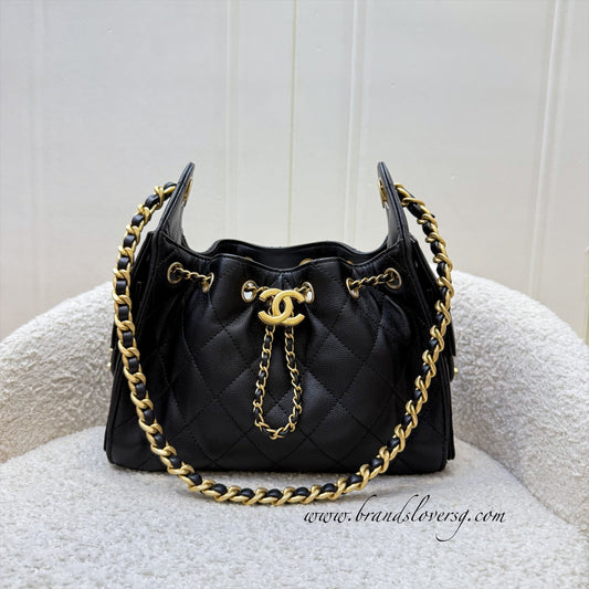 Chanel [LN - Local Full Set - Nov 2025] 25 Mini Hobo Bag in Black Caviar and AGHW (Model: )