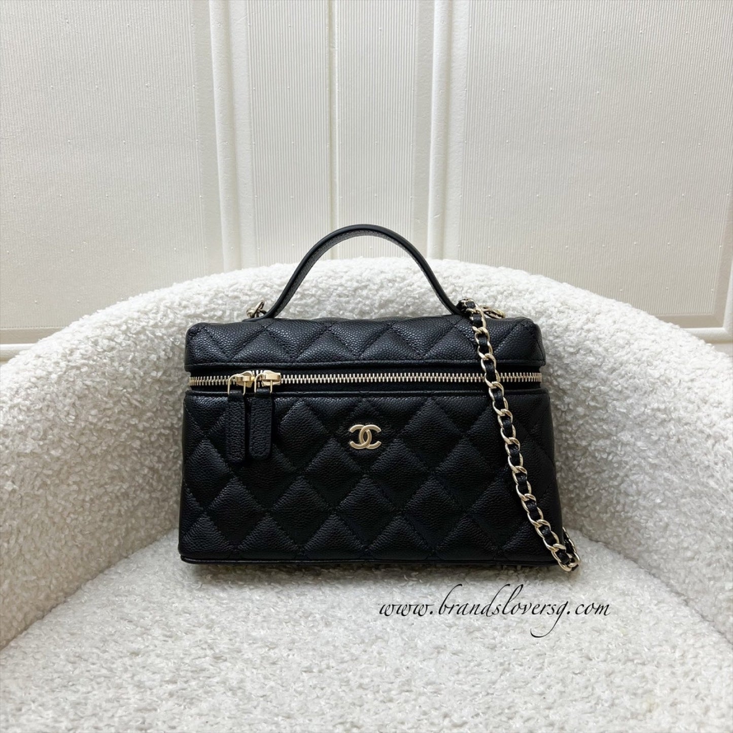 Chanel [Local Set - Feb 2025] Vanity / Clutch with Chain (LP Style Bag) in Black Caviar and LGHW (Model: )