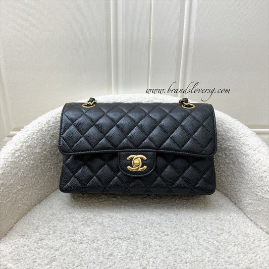 Chanel Small Classic Flap CF in Black Caviar and GHW (Model: ) Accessory