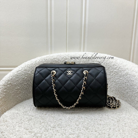 Chanel [Below Retail Deal!] Bowling in Black Caviar and LGHW (Model: ) Accessory