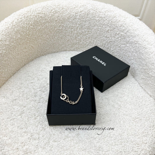 Chanel Star Pendent Necklace with Diamantés in Light Gold HW (Model: )