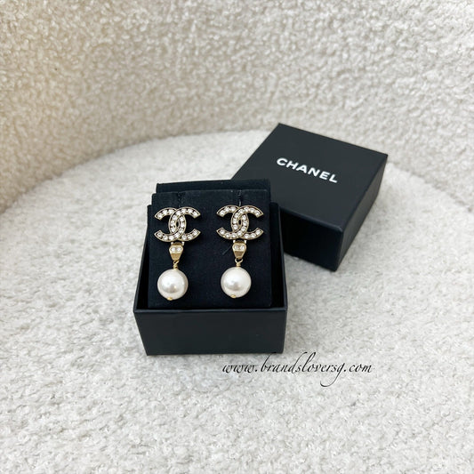 Chanel Dangling Earrings with Crystals, Pearl and AGHW Jewelry