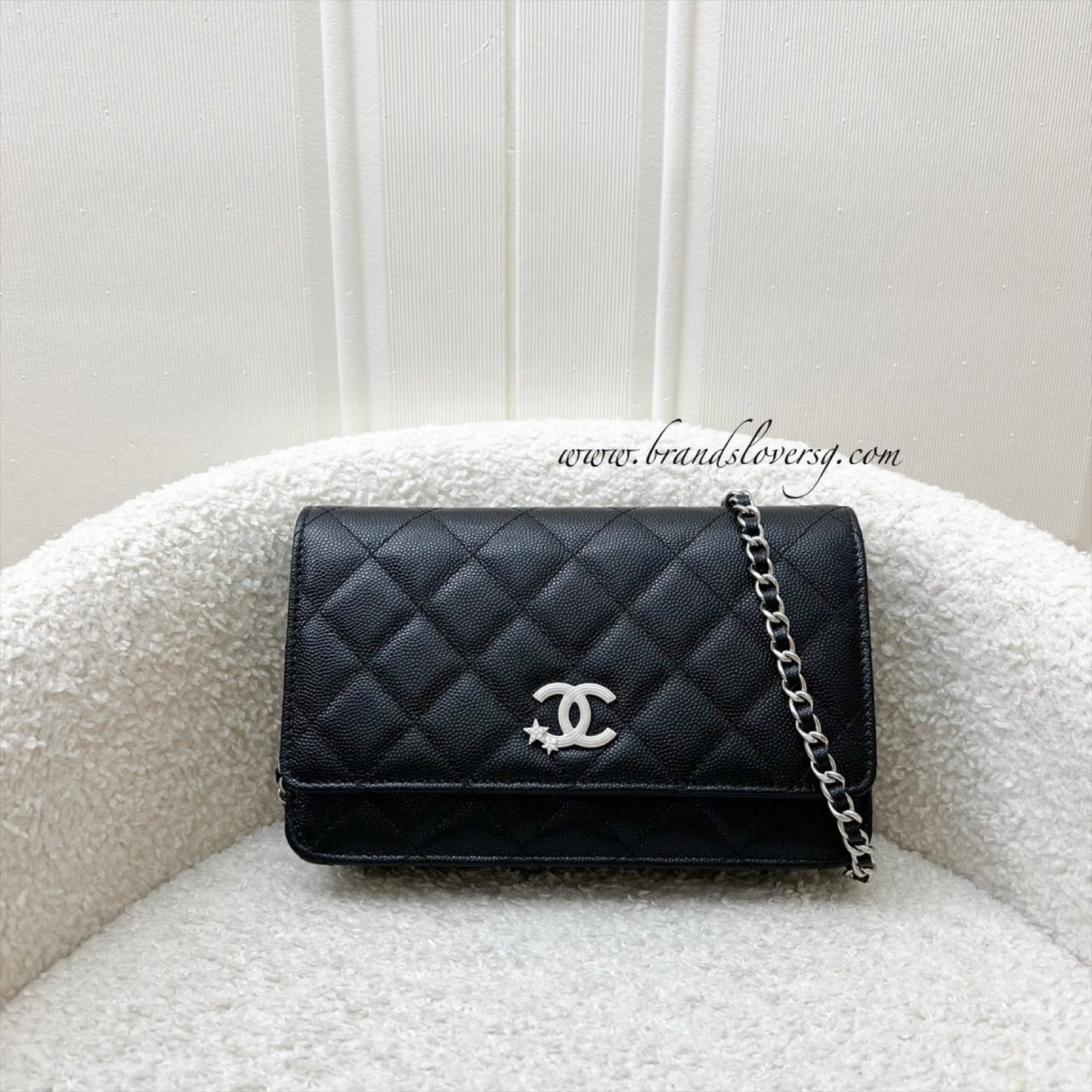 Chanel [BN - Sep 2025] Shooting Star Logo Wallet on Chain WOC in Black Caviar and SHW (Model: ) Bag