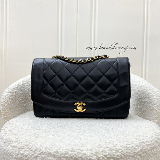 Chanel Medium Diana Flap in Black Lambskin and GHW Accessory