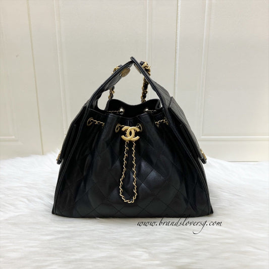25 Small Hobo Bag in Black Caviar and AGHW (Model: ) Polished