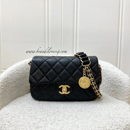 Chanel Medallion Small Flap in Black Caviar and AGHW (Model: ) Accessory