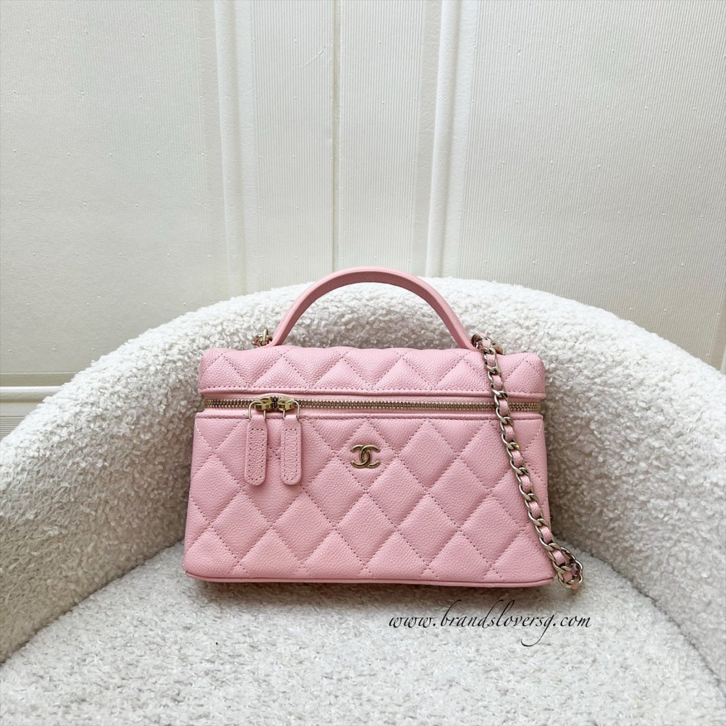 Chanel Clutch with Chain (LP Style Bag) in Pink Caviar and LGHW
