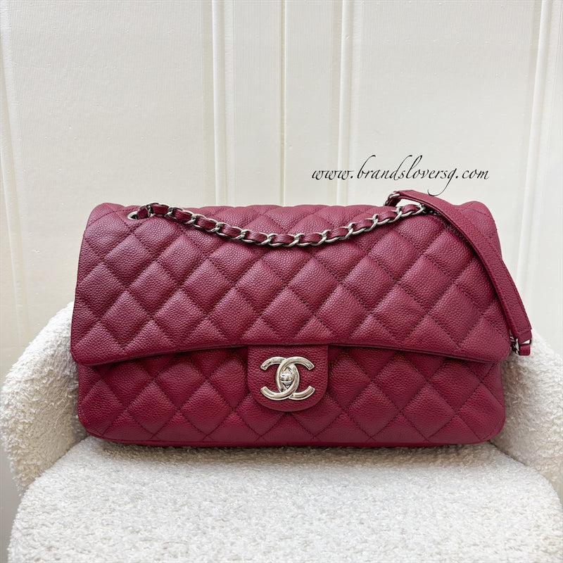 Chanel Easy Caviar Jumbo Flap Bag in Dark Red Caviar and SHW (Model: )