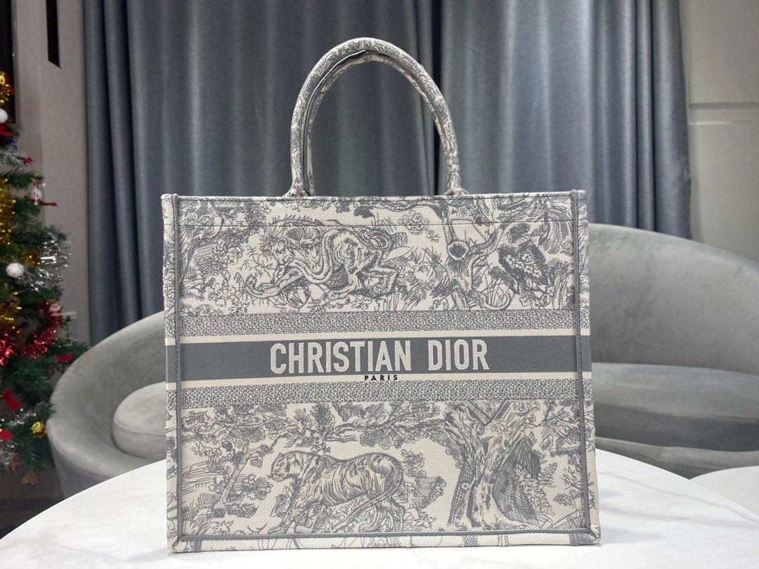 Book Cd Gray Multicolor Large Book Tote Bag