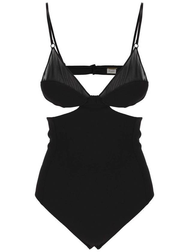 YSL Saint Laurent Saint Laurent Trending Cut Out Body Suit Black Travel Bag