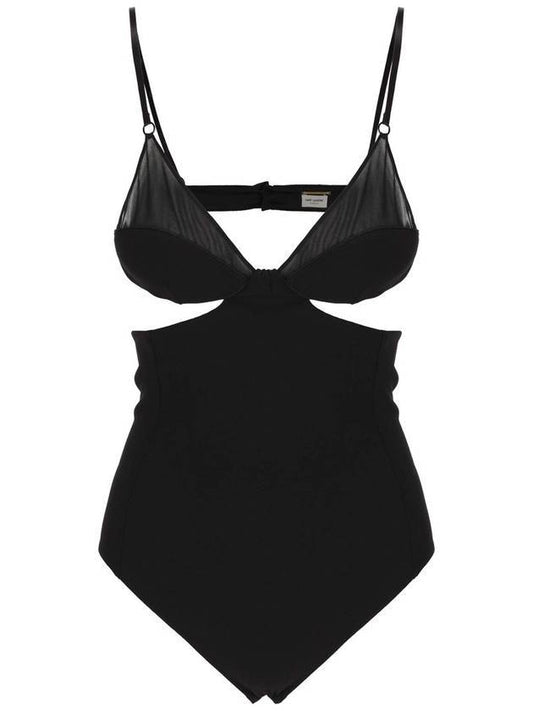 YSL Saint Laurent Saint Laurent Trending Cut Out Body Suit Black Travel Bag