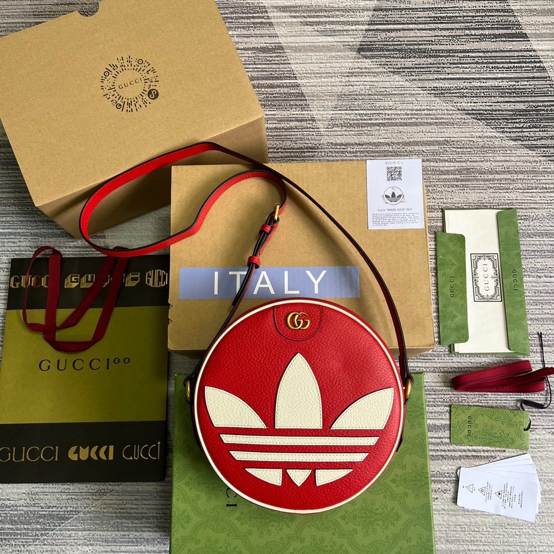 gg x Adidas Ophidia , Red Shoulder Bag