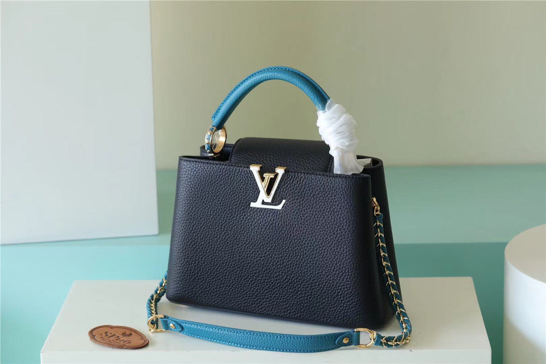 Top Quality Capucines Bb Taurillon For Women Black Blue Crossbody Bag