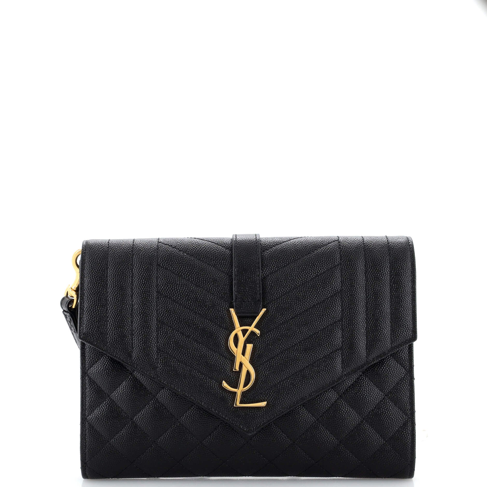 YSL Saint Laurent Saint Laurent Trending Classic Envelope Wristlet Clutch Leather Matelasse Clutch B
