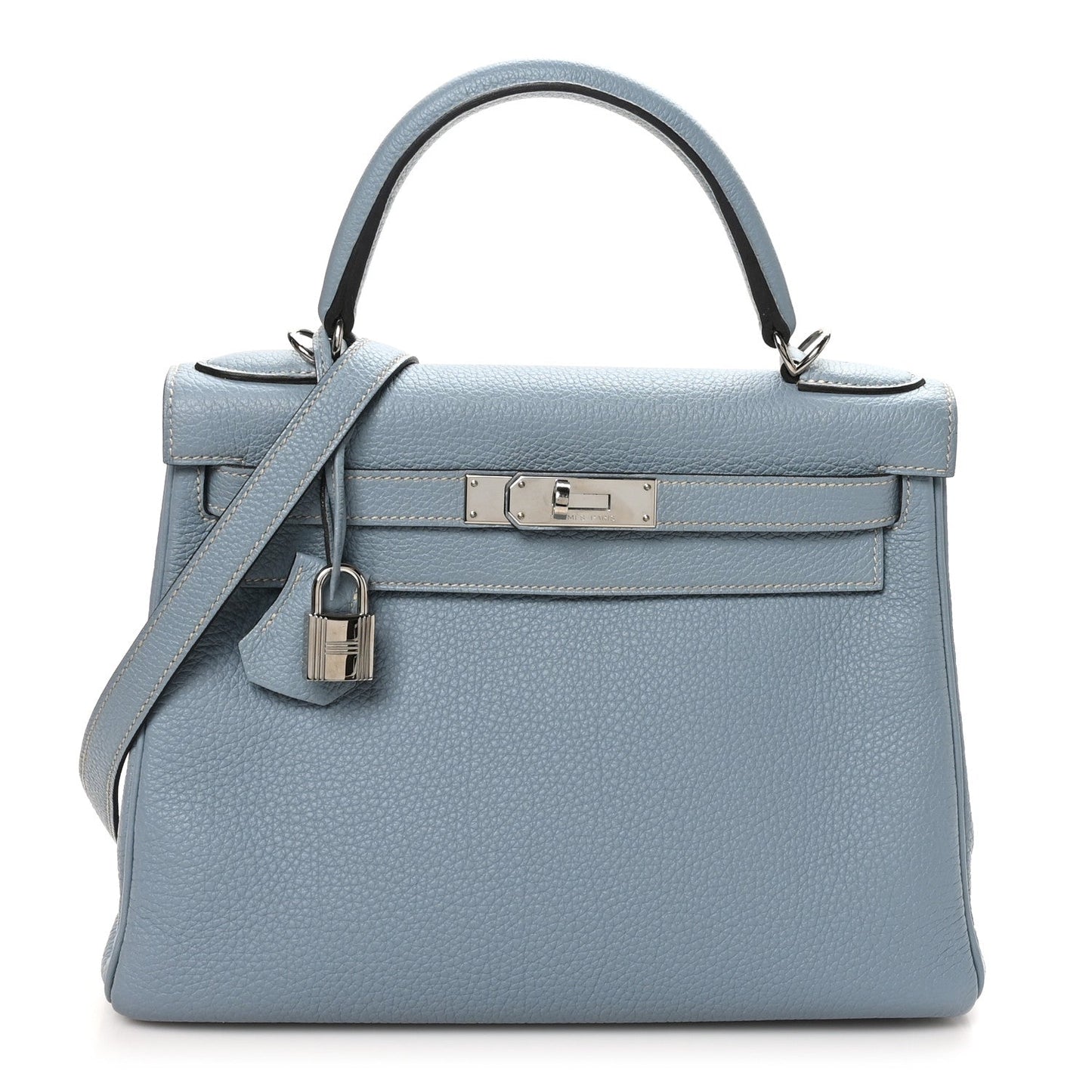 Hermes Togo Kelly Retourne Bleu Lin Handbag Travel Bag