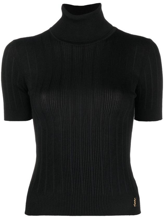 YSL Saint Laurent Saint Laurent Trending Rib Silk Short Sleeve Monogram Black Travel Bag