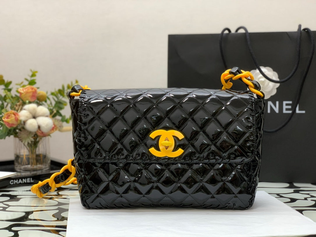 Chlvinyl Classic And Yellow Shoulder Bag For Black