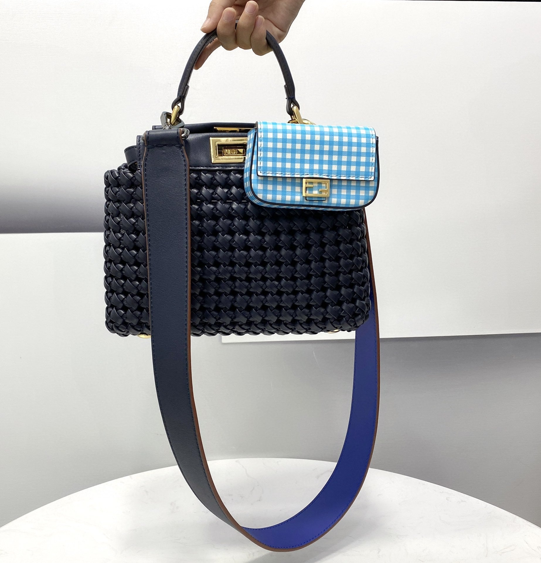 Braided Blue Navy Mini Travel Bag
