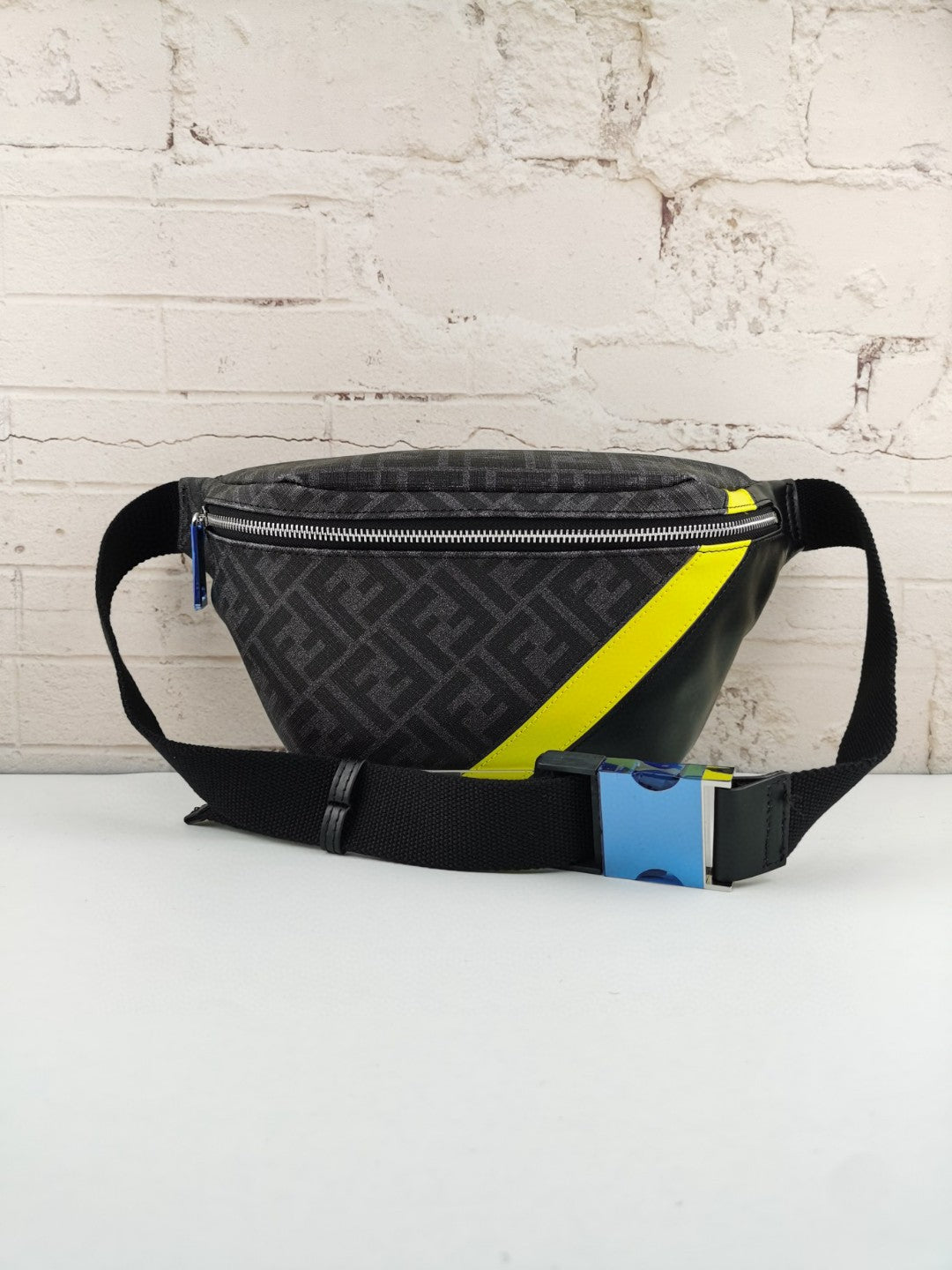 Fendi Top QualityTop Quality Belt Yellow Grey FF Accessory