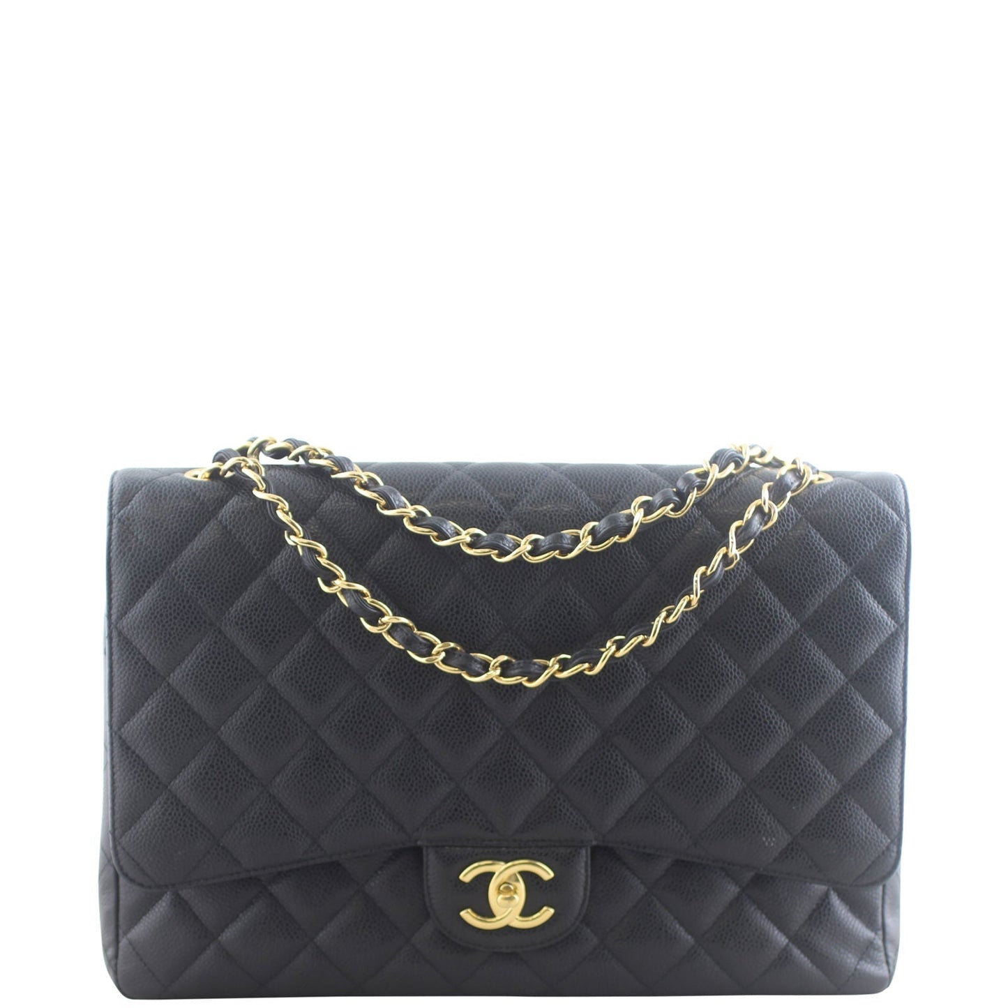 Chanel Classic Double Maxi 16 Series Handbag Black Flap