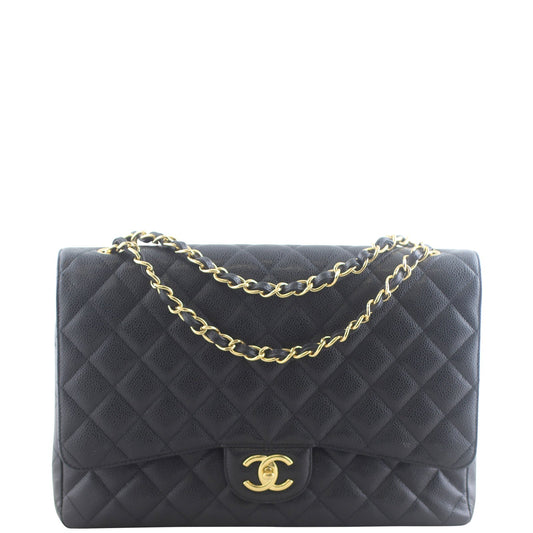 Chanel Classic Double Maxi 16 Series Handbag Black Flap