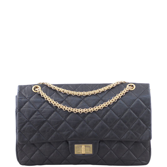 Chanel 2.55 Reissue 227 Double Bag 16 Series Black Flap Handbag