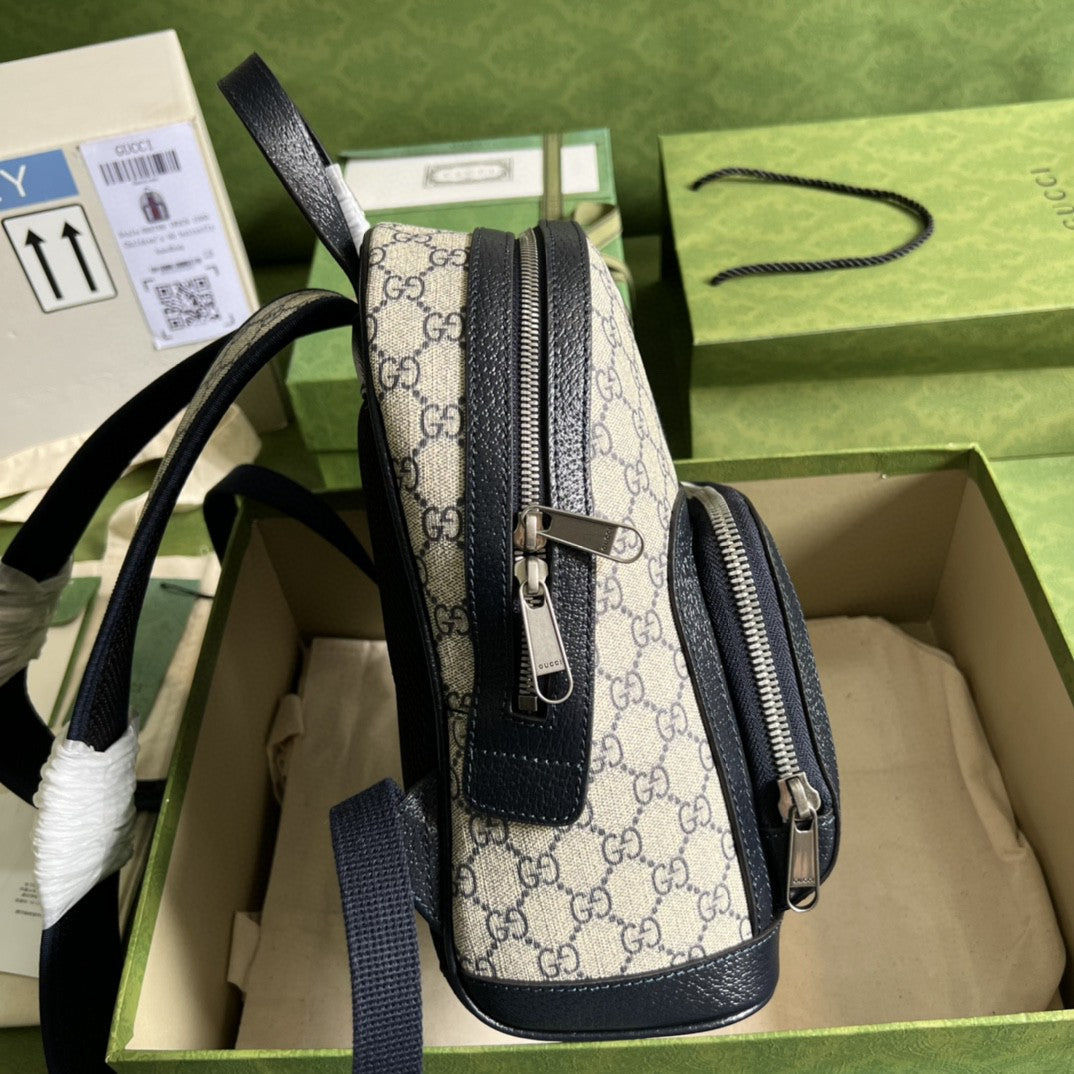 gg Ophidia gg Backpack gg Canvas Beige Blue Small