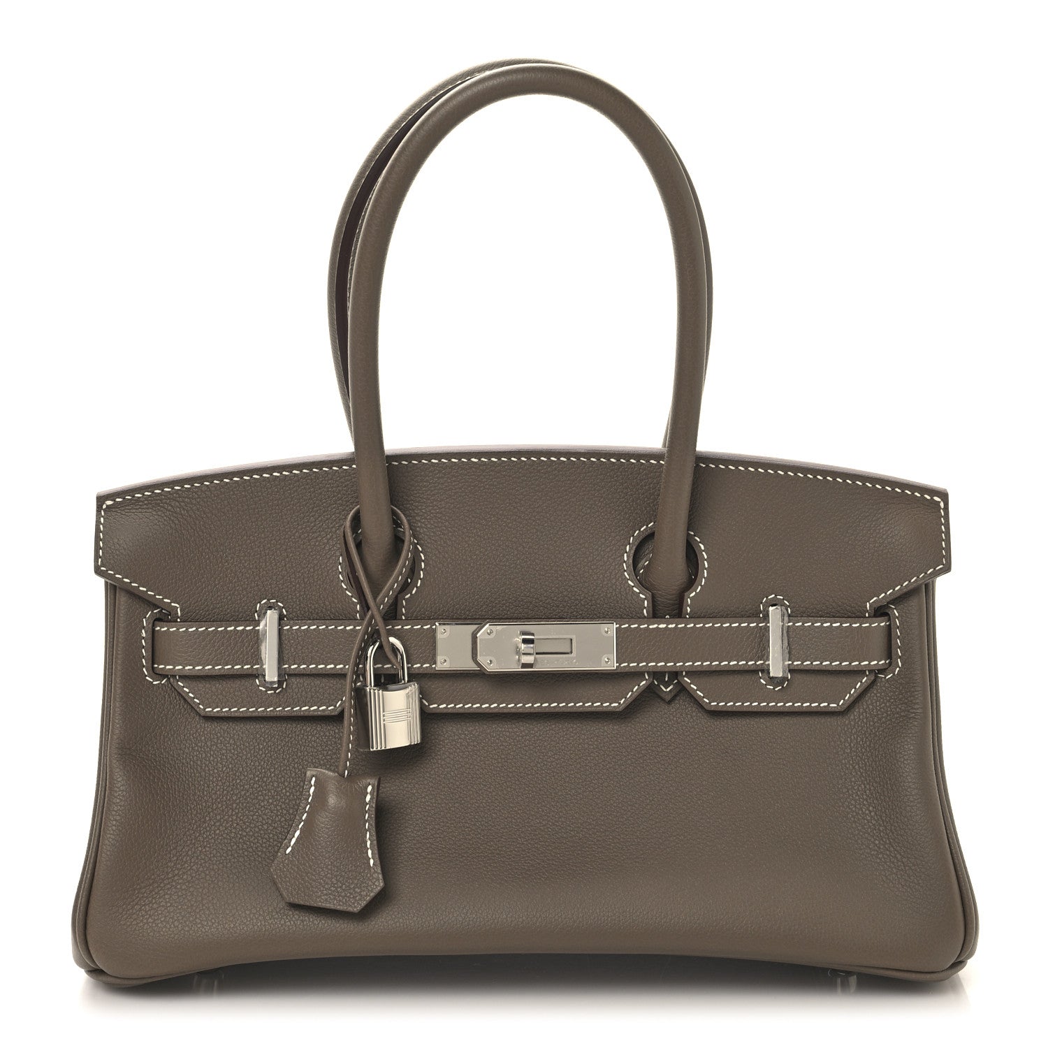 Hermes Evercolor Shoulder Birkin Light Etoupe Shoulder Bag